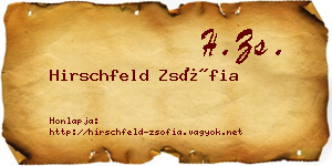 Hirschfeld Zsófia névjegykártya